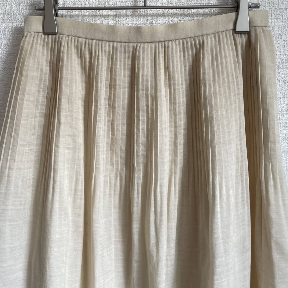 自由区 ジユウク プリーツ フレア スカート 麻混 日本製 Mサイズ