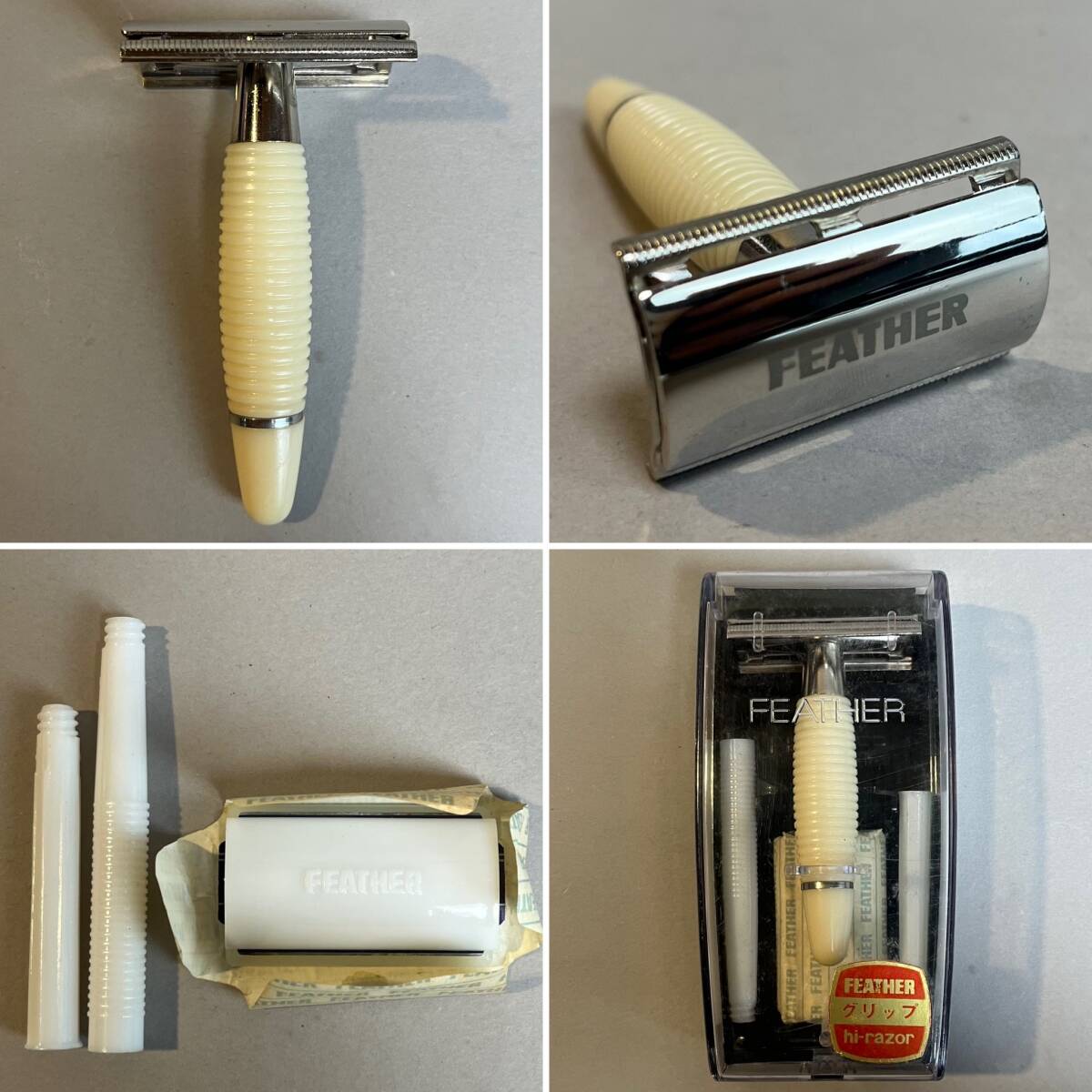 RS220 Gillette ジレット FEATHER フェザーなど ビンテージ剃刀 髭剃り カミソリ アメリカ製 レトロ Roller ローラー Schick シック _画像10