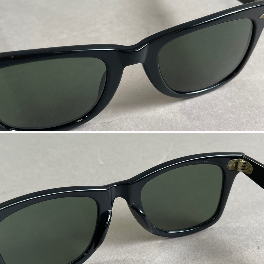 MS1092 B&L Ray-Ban ボシュロム レイバン WAYFARER ウェイファーラー サングラス W1208 ケース付 ブラック セルフレーム (検)アイウェア_画像7