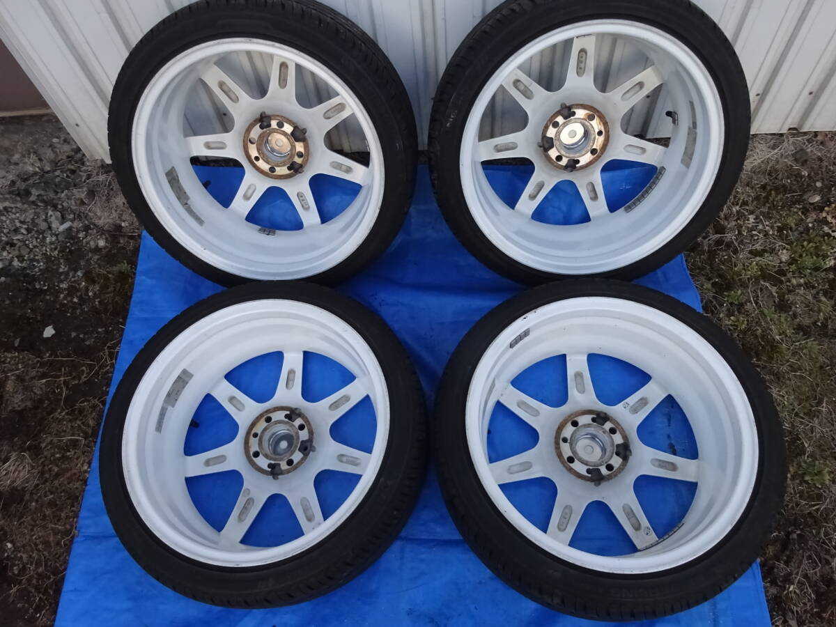 中古品　タイヤホイールセット　WORK　エモーションT7R　白　PCD100　205/40R17　4本セット_画像2