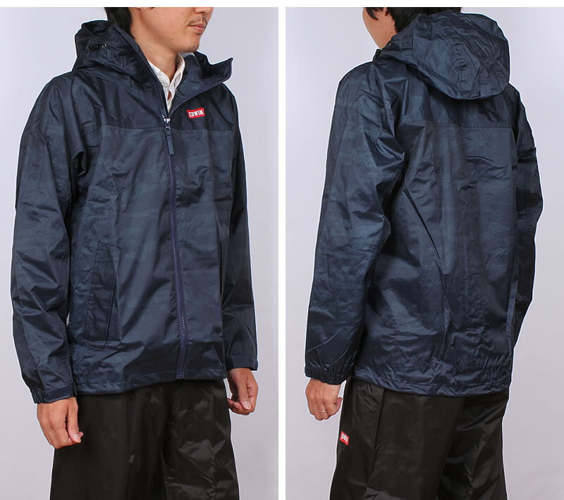 EDWIN Edwin beli male rainsuit EW-900kaji make-up size :M navy blue Kappa / raincoat / rainwear / waterproof / duck free shipping 