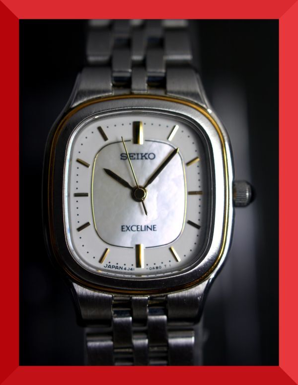  прекрасный товар Seiko SEIKO Exceline EXCELINE кварц 3 стрелки оригинальный ремень 4J41-0AA0 женский женские наручные часы сделано в Японии x551 работа товар 