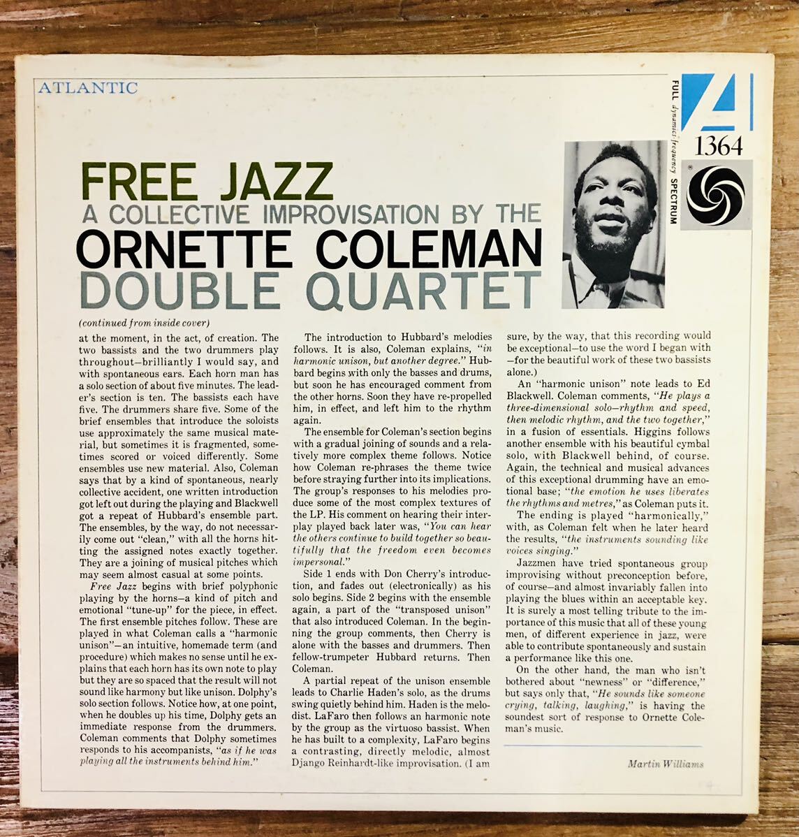 【 FREE JAZZ A COLLECTIVE IMPROVISATION 】ORNETTE COLEMAN DOUBLE QUARTET / US盤 USED保管品の画像6