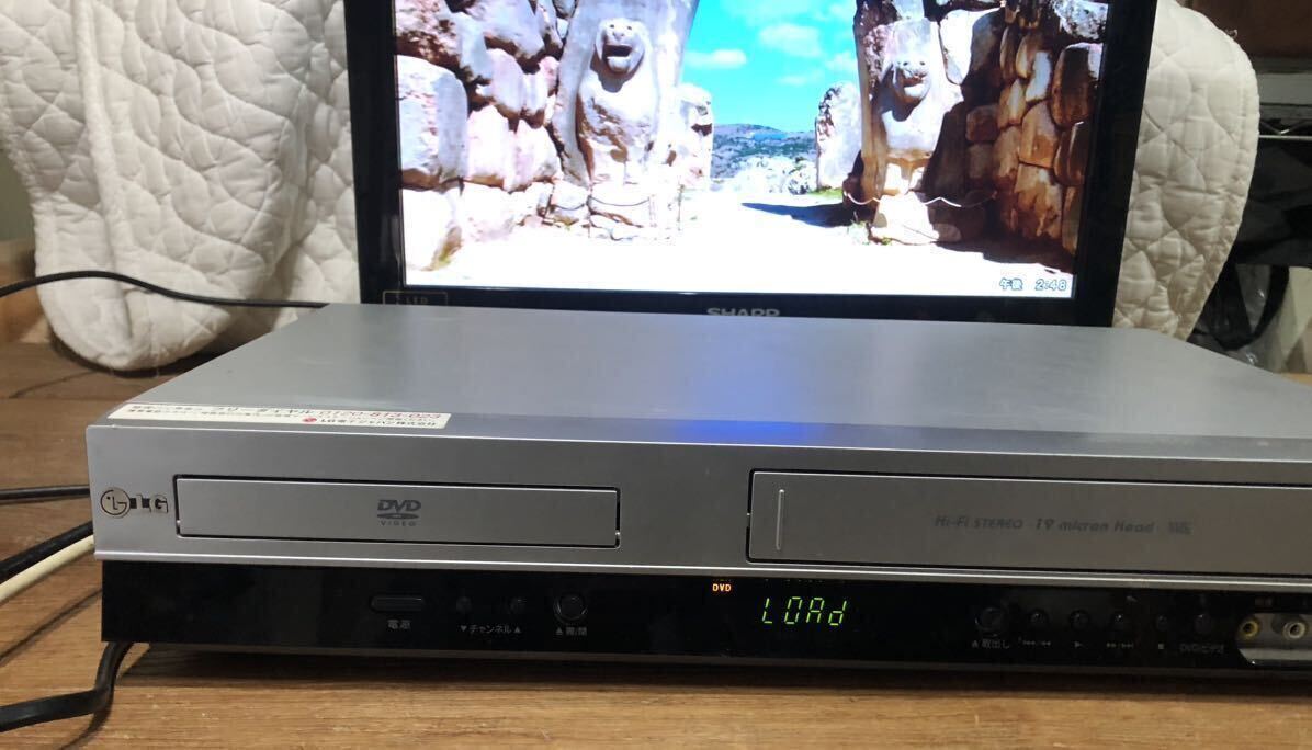 【 LG ・DVD/VHS レコーダー DVCR-B300 】 2008年製 リモコン有 / DVD,VHS,映像,音声,確認OK _画像4