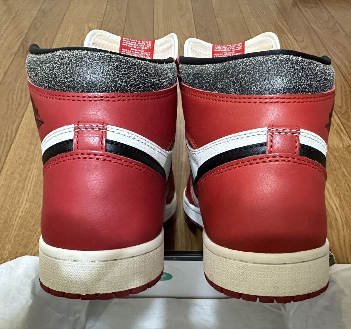 【美中古品】1円スタート！SNKRS購入 US9 27cm ナイキ NIKE AIR JORDAN 1 HIGH OG LOST ＆ FOUND / CHICAGO DZ5485-612 シカゴ 国内正規品 の画像7