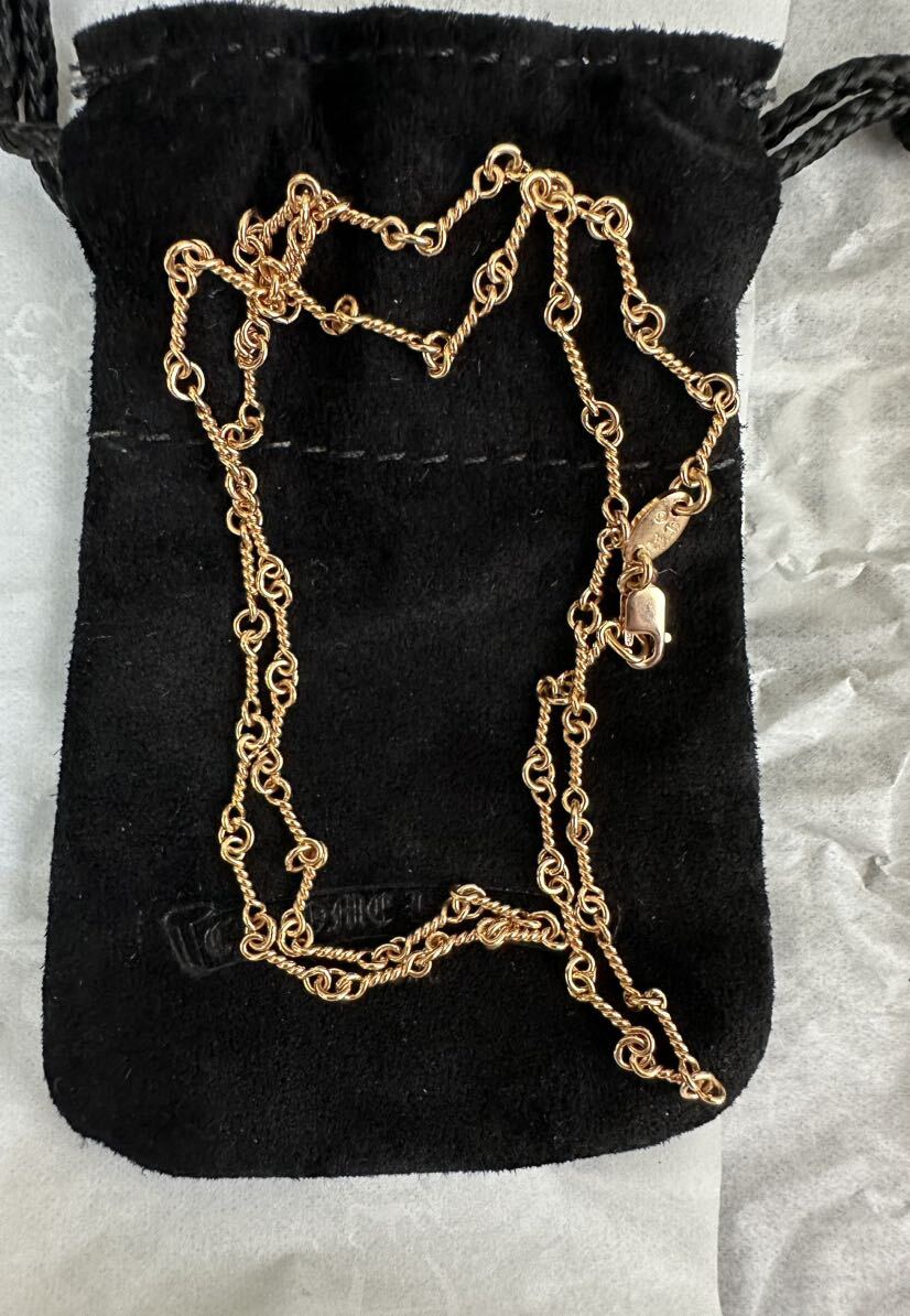 【新品未使用品】CHROME HEARTS クロムハーツ 22K ツイストチェーン 18インチ TWIST CHAIN T18-GLD 国内正規店舗購入 インボイス原本付の画像5