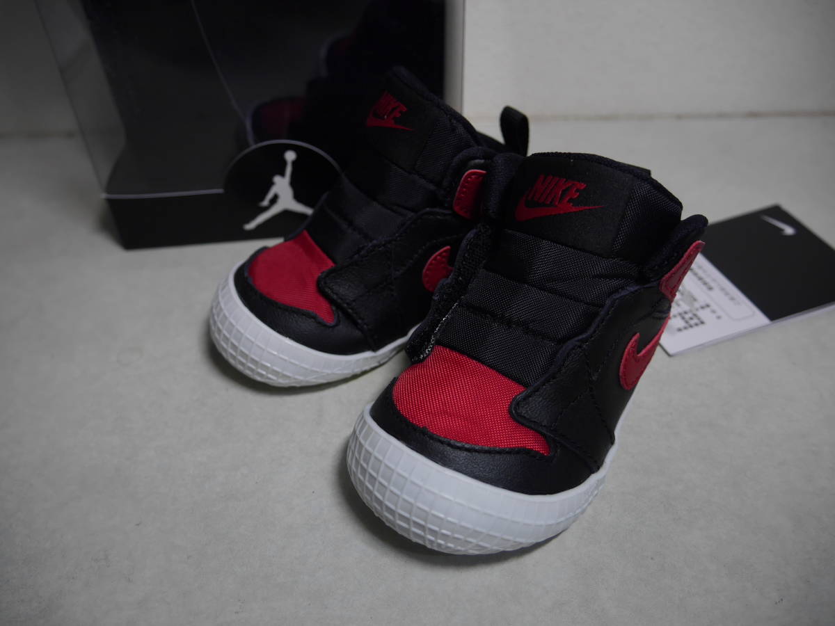 NIKE JORDAN 1 CRIB BOOTIE ジョーダン 1 ブーティー ベビーシューズ BRED 未使用 3c 9cm AT3745-023_画像1