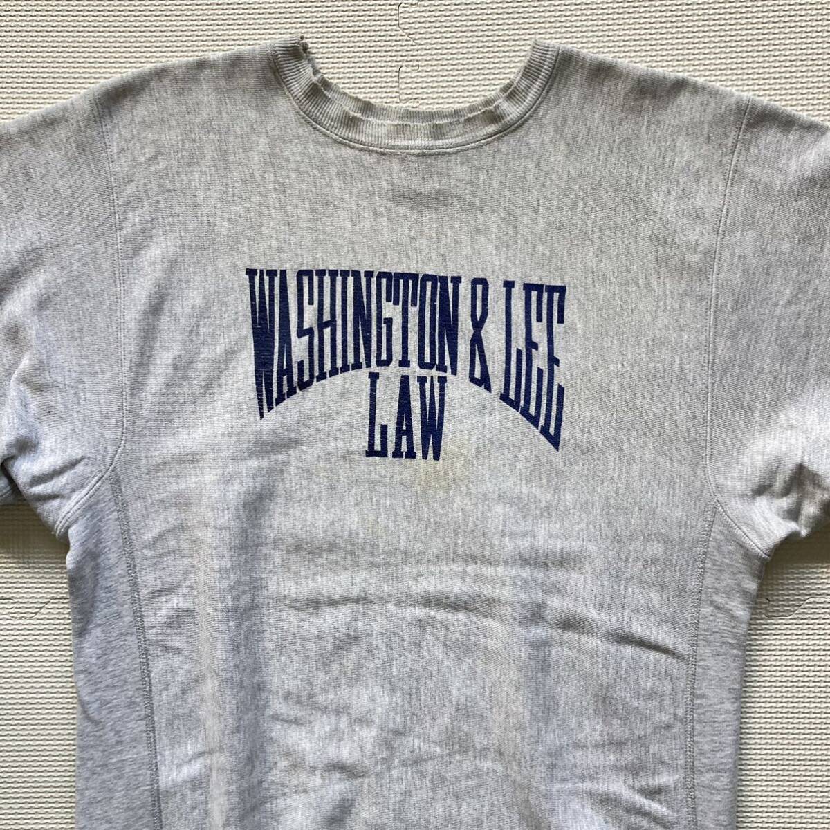 90s VINTAGE Champion チャンピオン USA製 WASHINGTON&LEE LAW リバースウィーブ スウェット トレーナー BORO 襤褸 雰囲気◎ XL