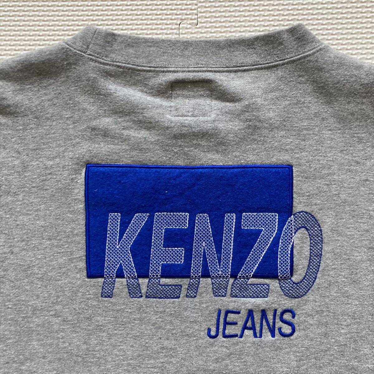 KENZO JEANS ケンゾー ジーンズ ロゴ刺繍 スウェット トレーナー グレー FREE_画像3