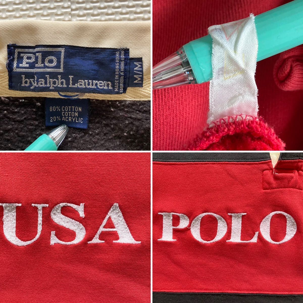 Polo by Ralph Lauren ラルフローレン POLO USA刺繍 クッキーパッチ ラガーシャツ 名作 M_画像10