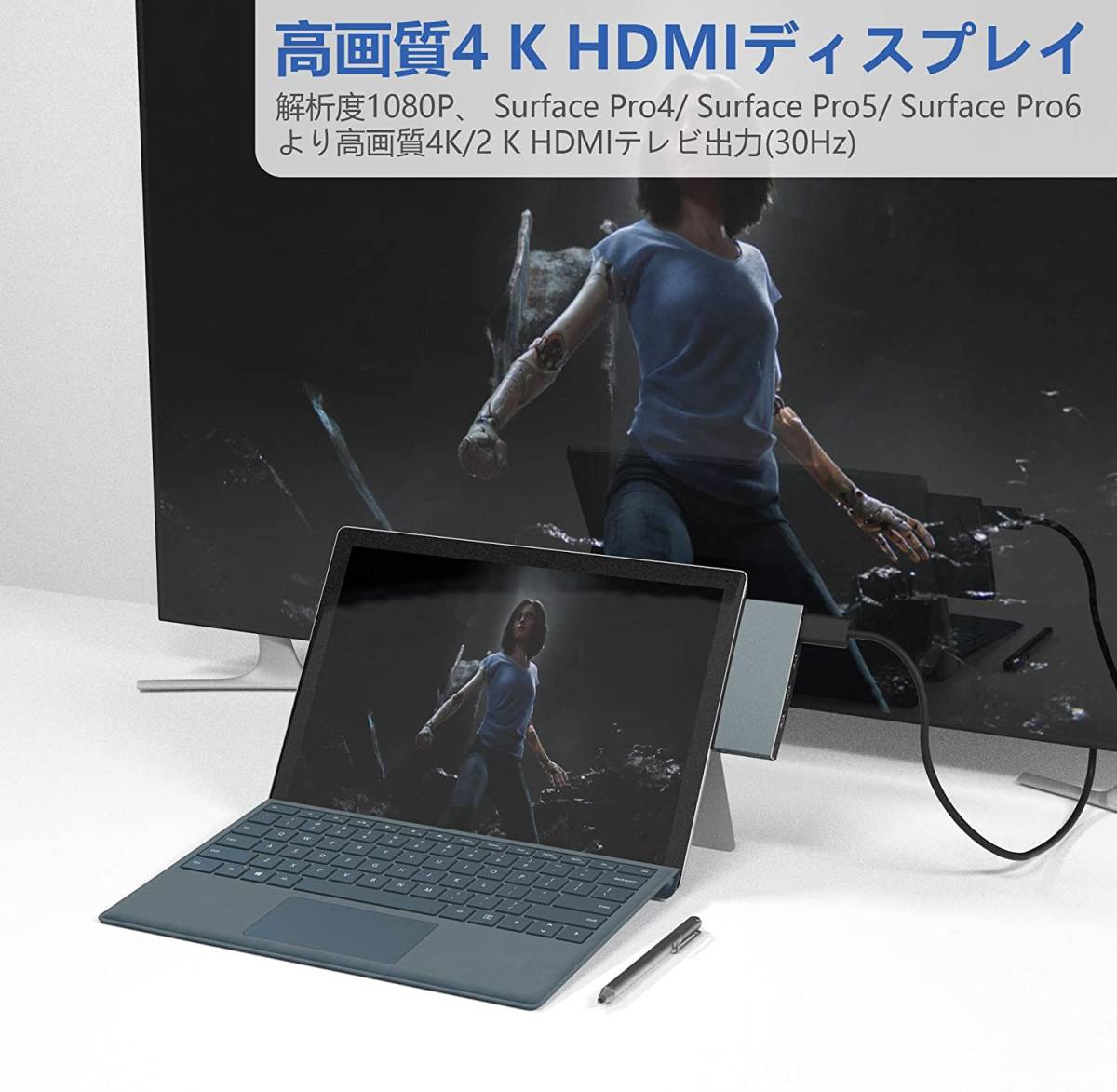 Microsoft Surface Pro 6 / Pro 5 / Pro 4 専用 USB 3.0 ハブ