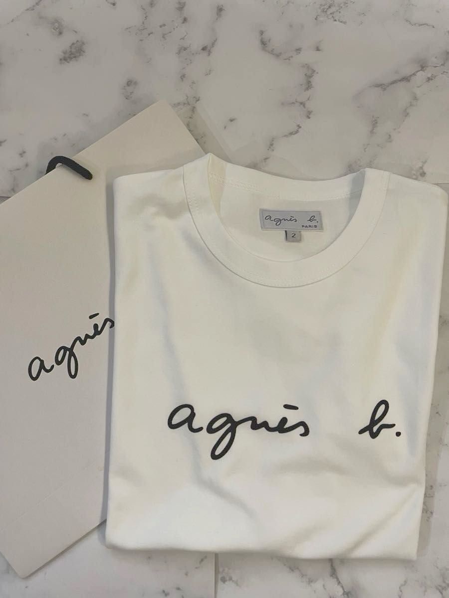 アニエスベーagnes b.半袖ロゴTシャツ　ホワイトレディースMサイズ