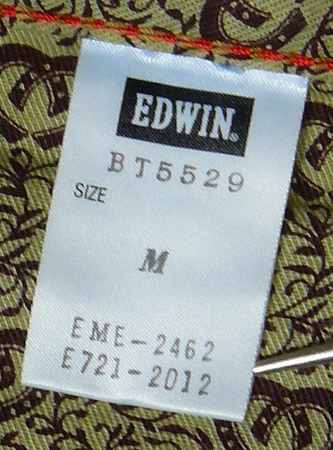 *EDWIN Edwin голубой поездка мужской Denim джинсы черный p длина BT5529 M размер полный размер W84 см длина ног 56 см 