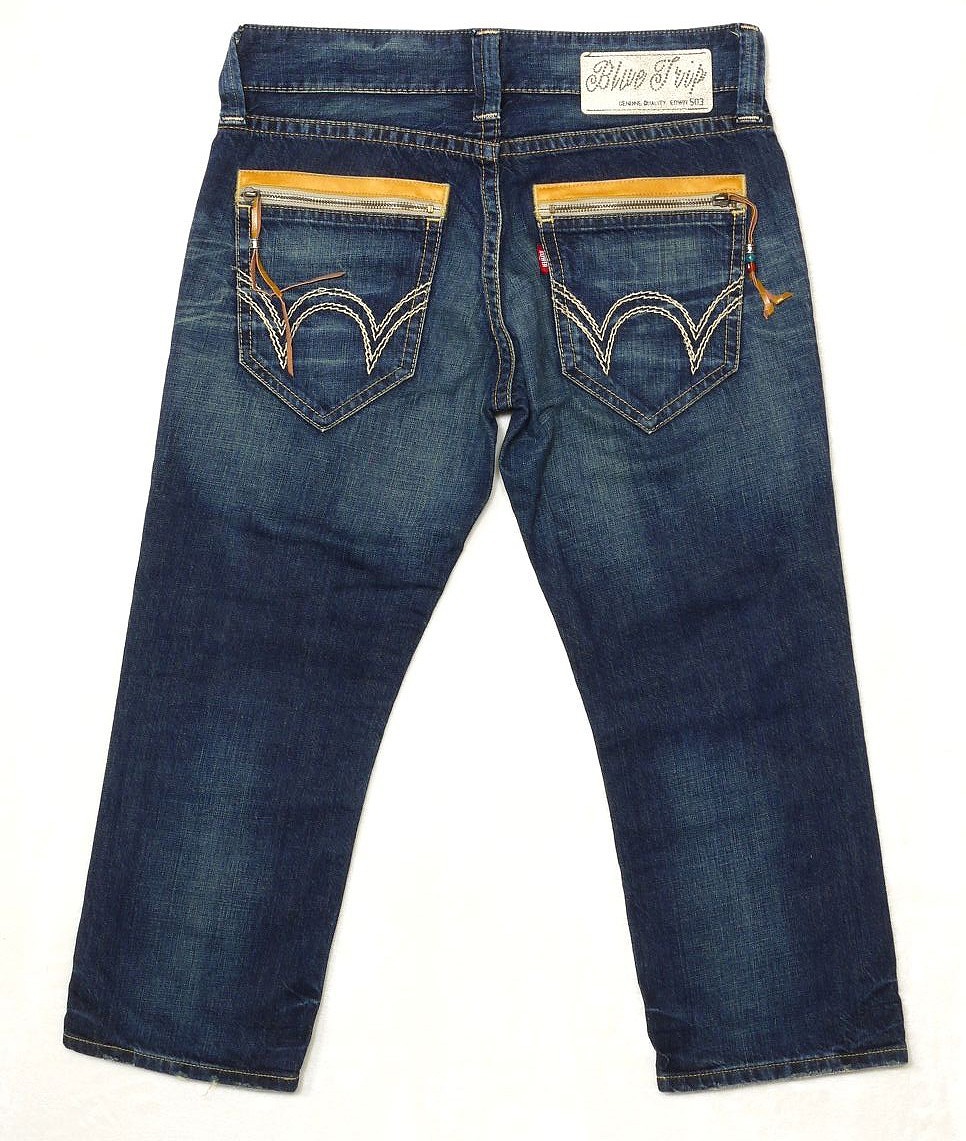 *EDWIN Edwin голубой поездка мужской Denim джинсы черный p длина BT5529 M размер полный размер W84 см длина ног 56 см 