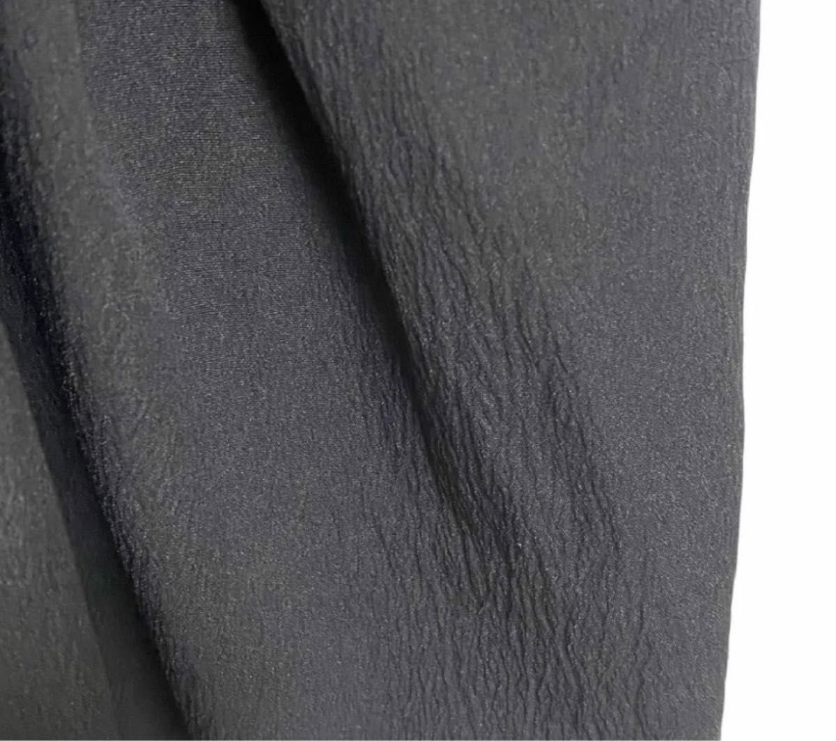 キャミソール 裾フリル アシンメトリー ブラック M 韓国 ストレッチ 体型カバー チュニック 大人可愛い 上品  ノースリーブ