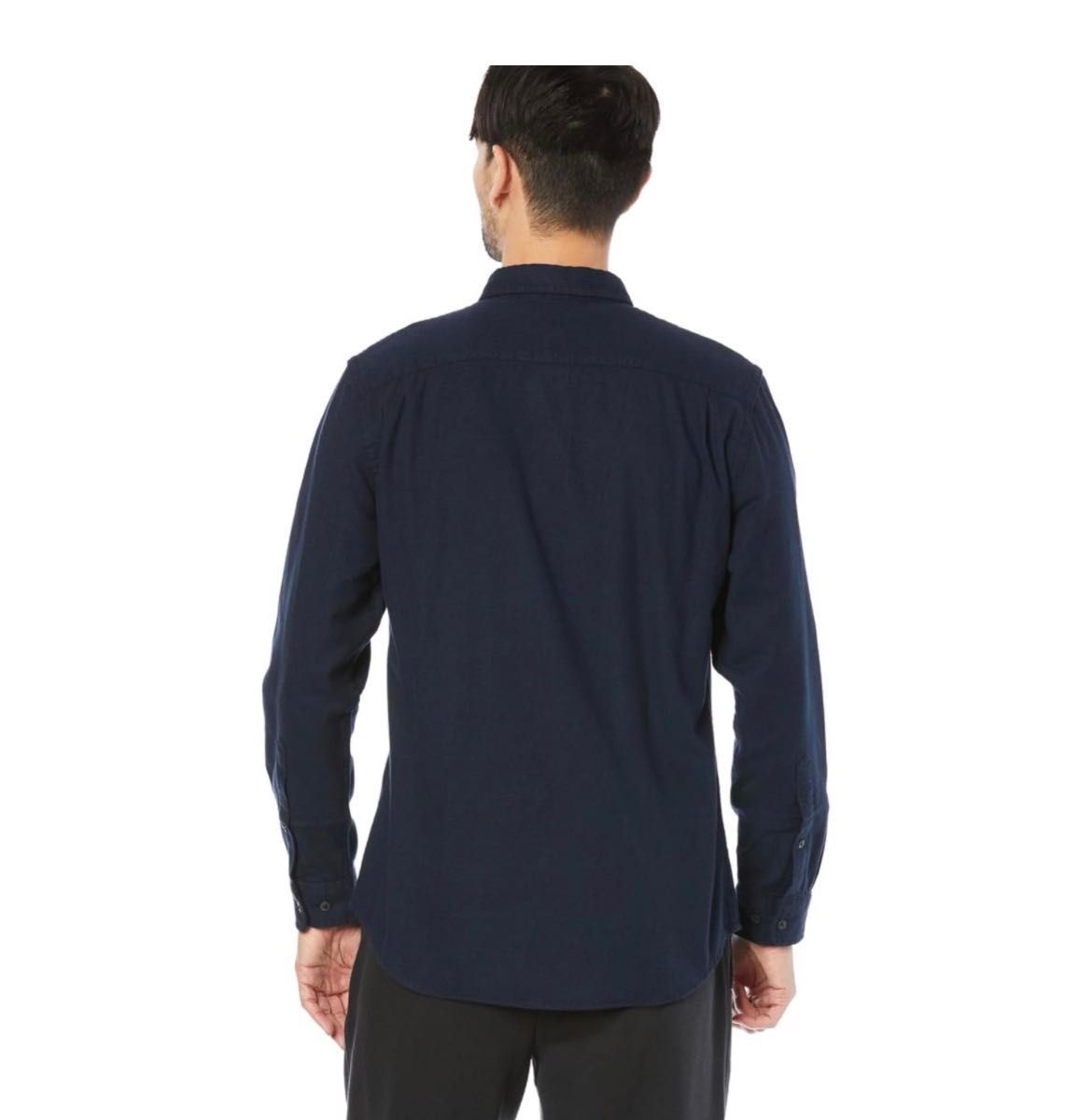 [Amazon Essentials] フランネルシャツ 2ポケット スリムフィット 長袖 メンズ S ネイビー トップス 新品