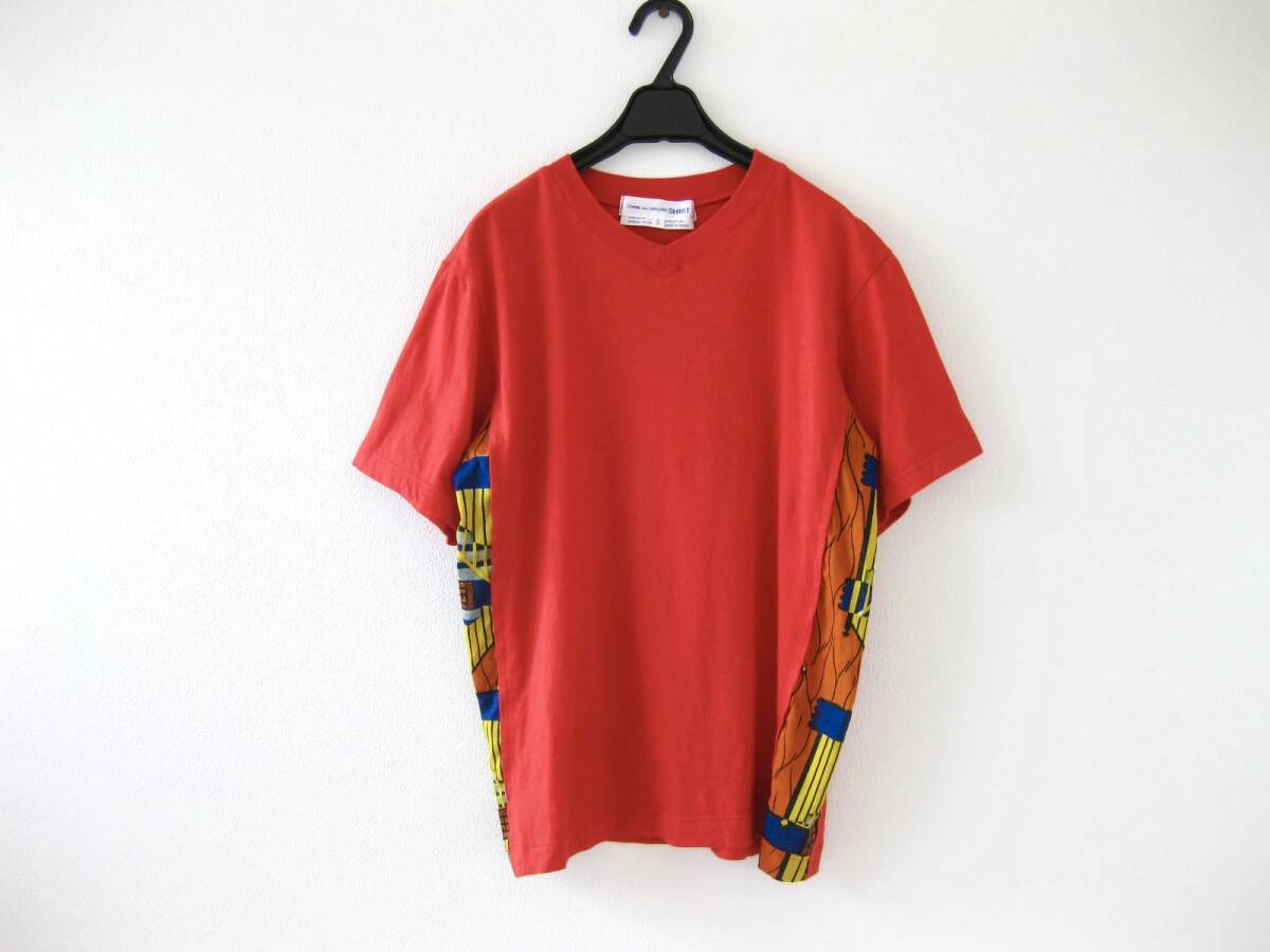 美品☆フランス製☆COMME des GARCONS SHIRT☆Tシャツ☆Sサイズ☆半袖☆コットン☆RED☆カットソー☆コムデギャルソン_COMME des GARCONS