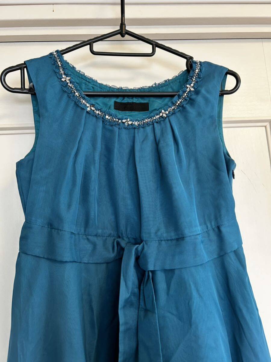  Strawberry Fields * вечернее платье * шелк * голубой зеленый * б/у товар размер 2* с дефектом 