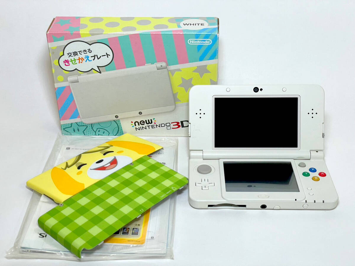 NEW ニンテンドー 3DS 本体 交換できるきせかえプレート どうぶつの森「しずえ」プレート付★初期化済★中古★現状品★通電確認済★の画像1