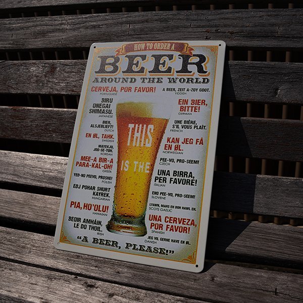 【ブリキ看板】ビール BEER 看板 レトロ風 インテリア 店舗 カフェ 壁飾り　20cm×30㎝（送料無料！）_画像2