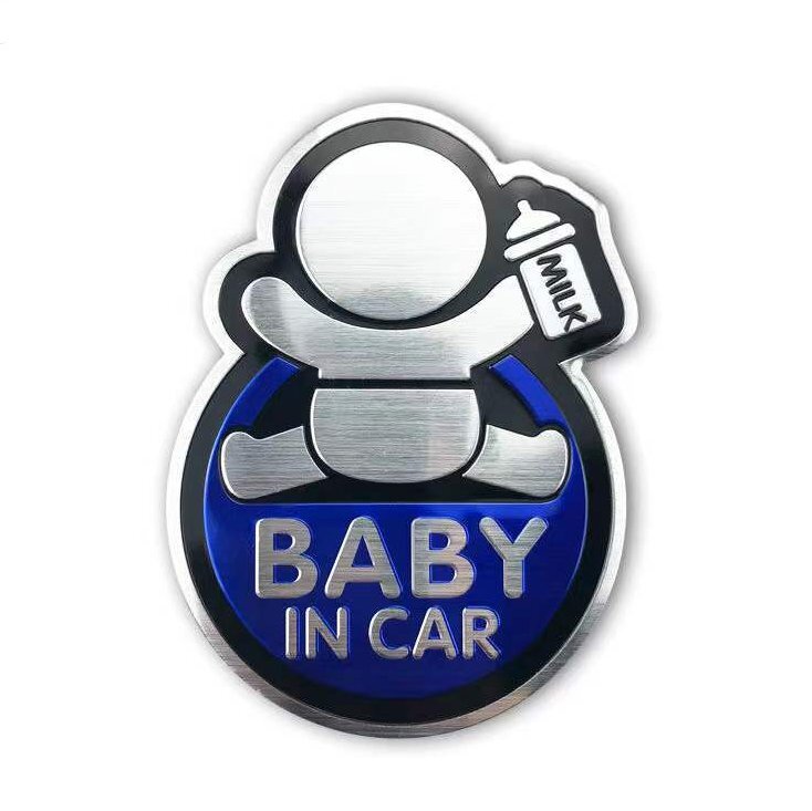 【ステッカー】BABY IN CAR（青色）アルミステッカー ベビーインカー 赤ちゃんが乗ってます。（送料無料！）_画像1