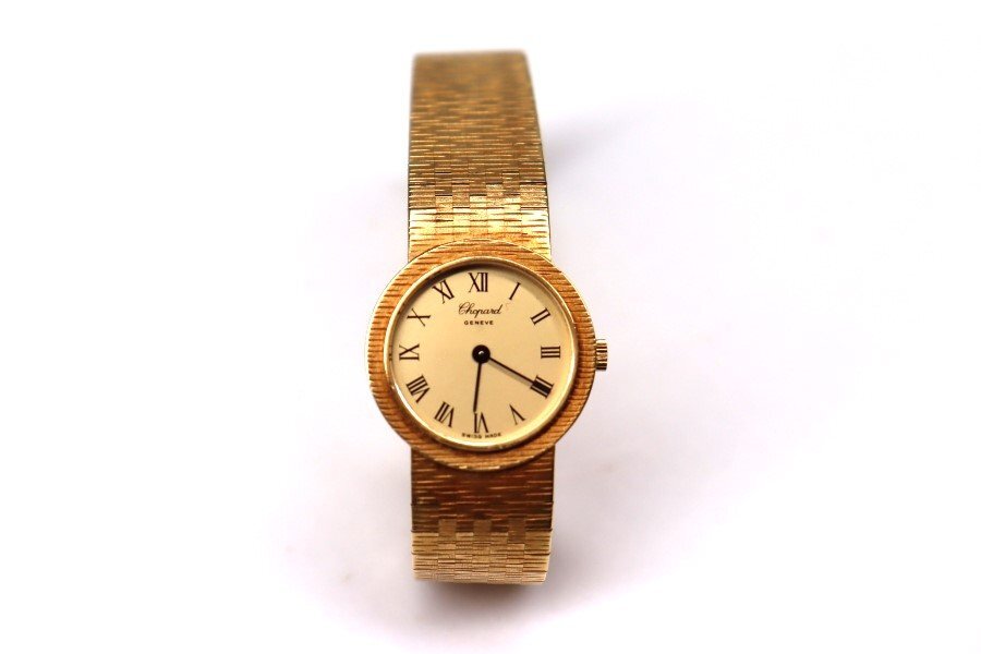 Chopard ショパール L.U.C K18YG 750刻印 レディース 手巻き 腕時計 金無垢 ローマ数字 ビンテージ g181_画像9