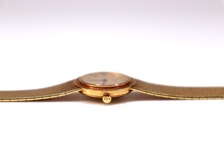 Chopard ショパール L.U.C K18YG 750刻印 レディース 手巻き 腕時計 金無垢 ローマ数字 ビンテージ g181_画像5