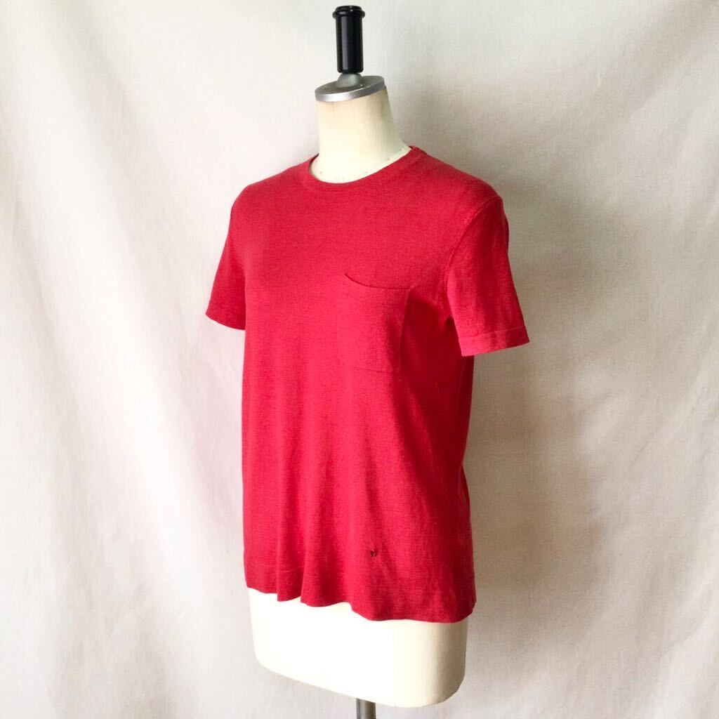 DUAL VIEW ニット カットソー トップス Tシャツ シルク コットン 赤 綿 絹 レッド デュアルビュー 半袖 40_画像2