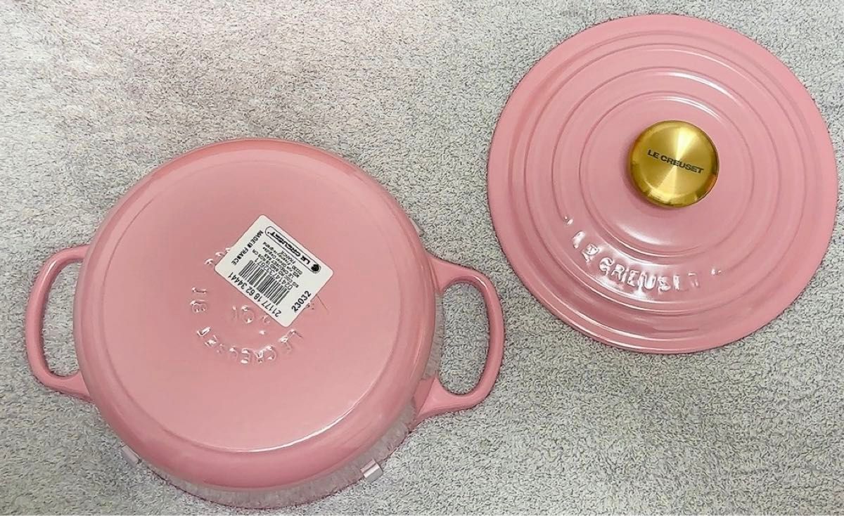 ルクルーゼ シグニチャー ココット ロンド 18cm フレンチローズ ゴールド LE CREUSET 両手鍋 ホーロー