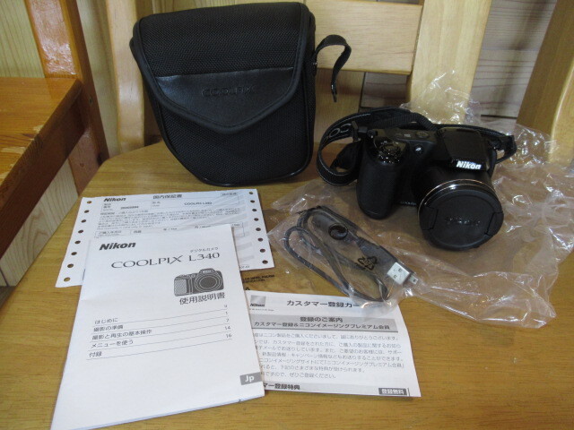 69169 Nikon コンパクトデジタルカメラ COOLPIX L340 単三電池式 ポーチ付き ニコン 通電確認済み 中古品 譲渡品の画像1