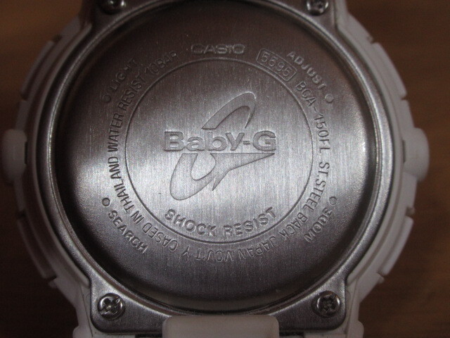 69443 稼働品 CASIO カシオ 腕時計 BABY-G BGA-150FL クオーツ レディース ホワイト フラワー カレンダーの画像5