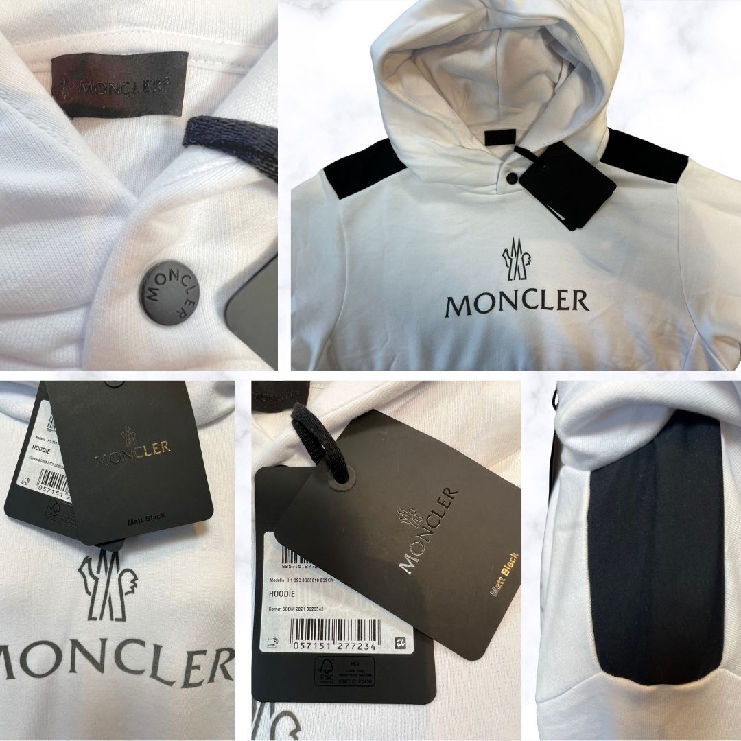 定価11.5万円！！新品未使用タグ付き☆MONCLER Same But Hoodie Ladies Sweatshirt パーカー Mサイズ ホワイト色 白色 男性OK 大きめの画像5