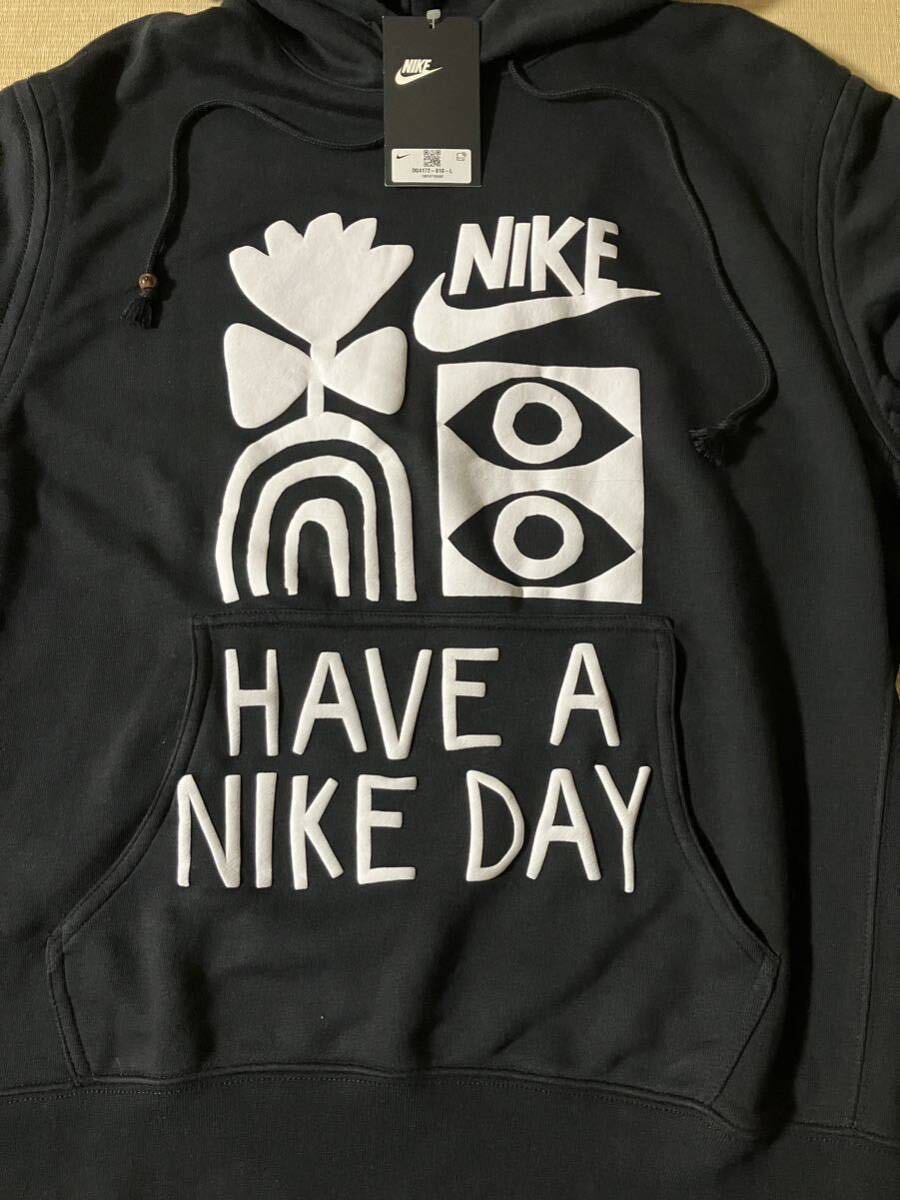 新品 未使用 タグ付き☆ナイキ NIKEプルオーバー パーカー フーディ☆HAVE A NIKE DAY☆スウェット フレンチテリー☆Mサイズ 黒/ブラック_画像3