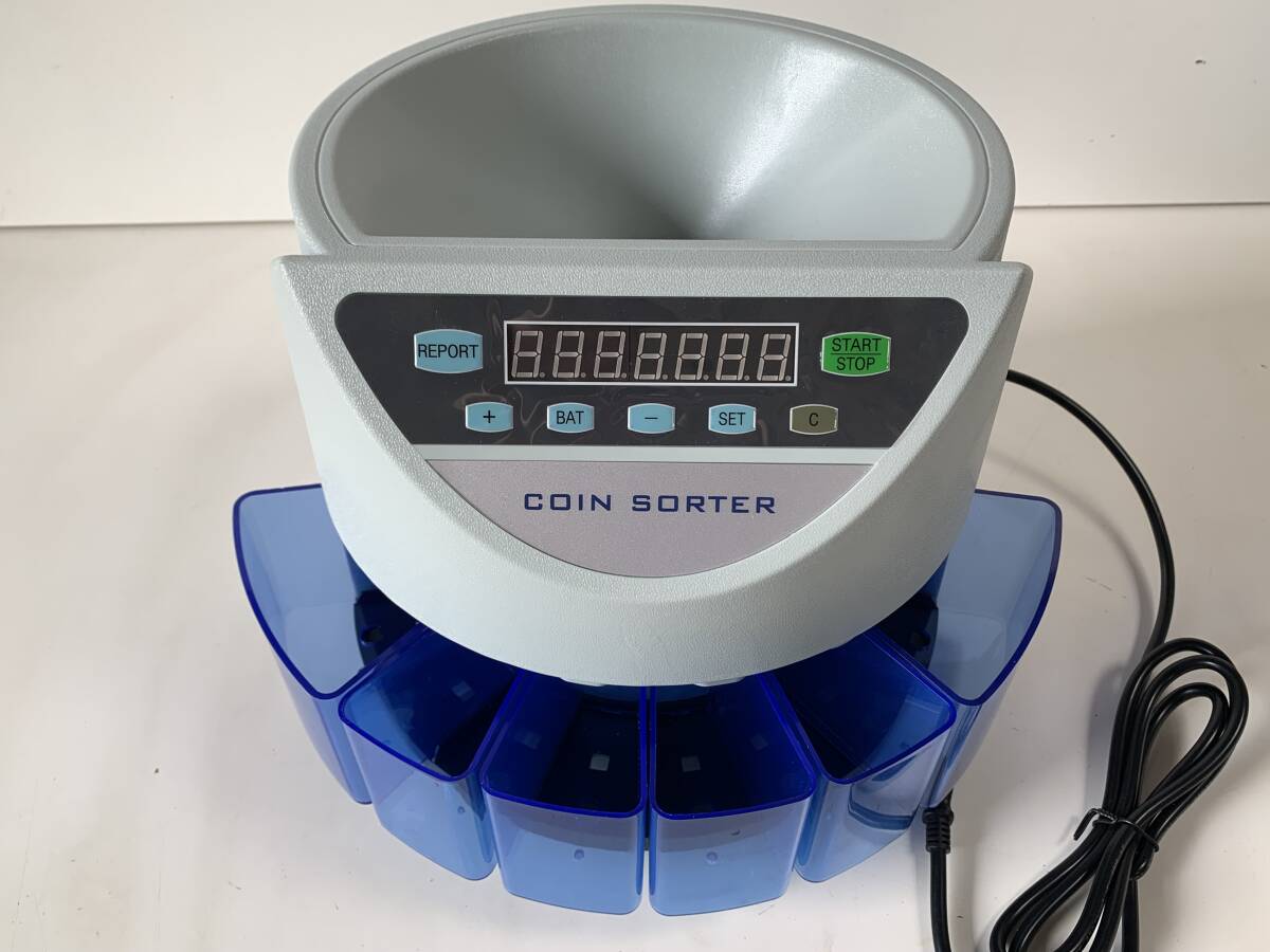 ④u885◆コインカウンター◆電動式硬貨選別機 ELECTRONIC COIN SORTER NY067 高速硬貨計数機 デジタルコインカウンター 計数機 動作品の画像2