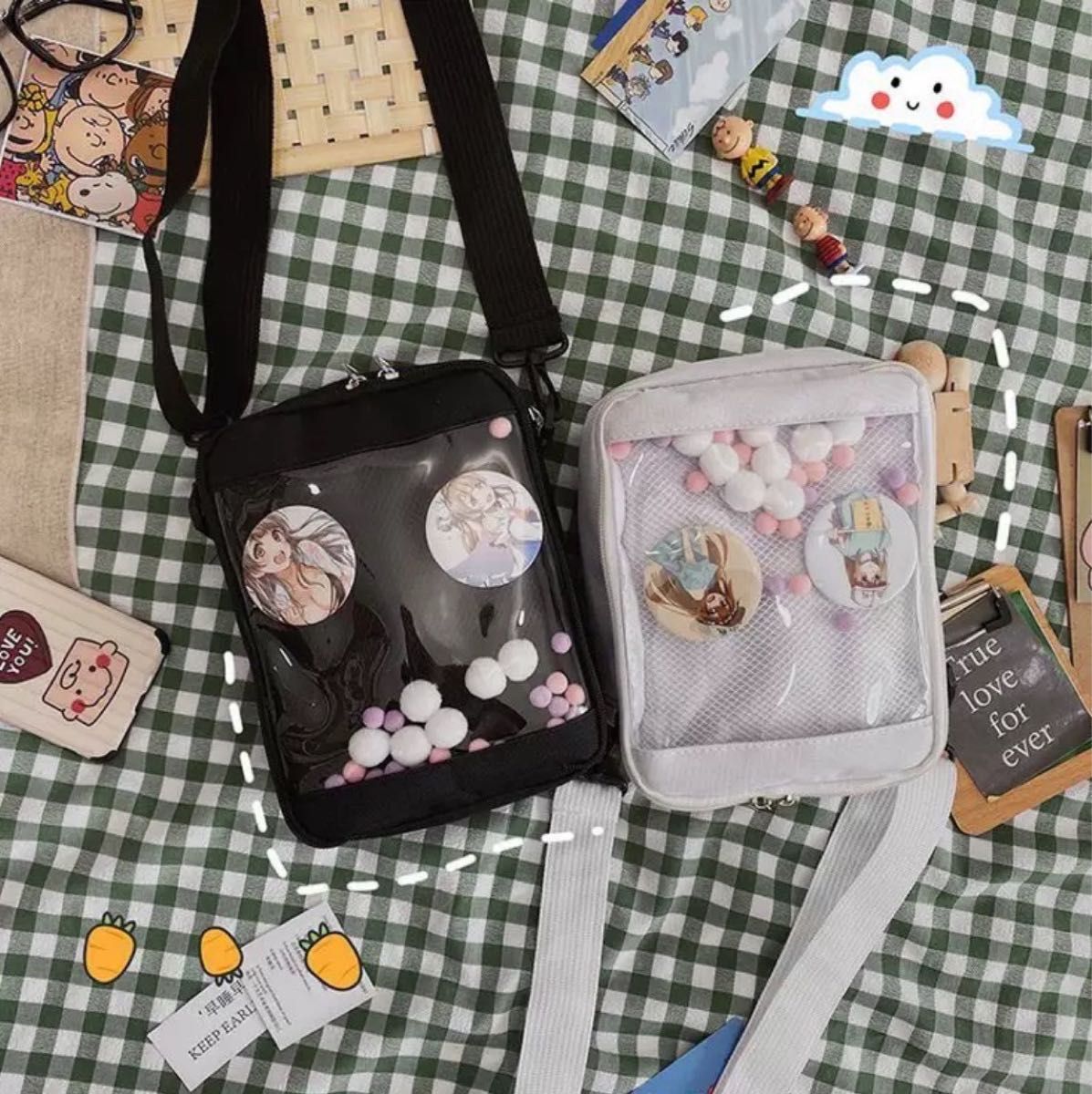 痛バッグ　痛bag 痛バ　オタク　推し　推し活　推しグッズ　韓国　アイドル　オタ活　ショルダーバッグ　缶バッジ