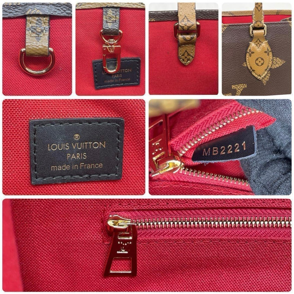 1円 【新品同様/2021年製】Louis Vuitton ルイヴィトン オンザゴーMM モノグラム リバース ジャイアント 現行品 トート OnTheGo M45321_画像10