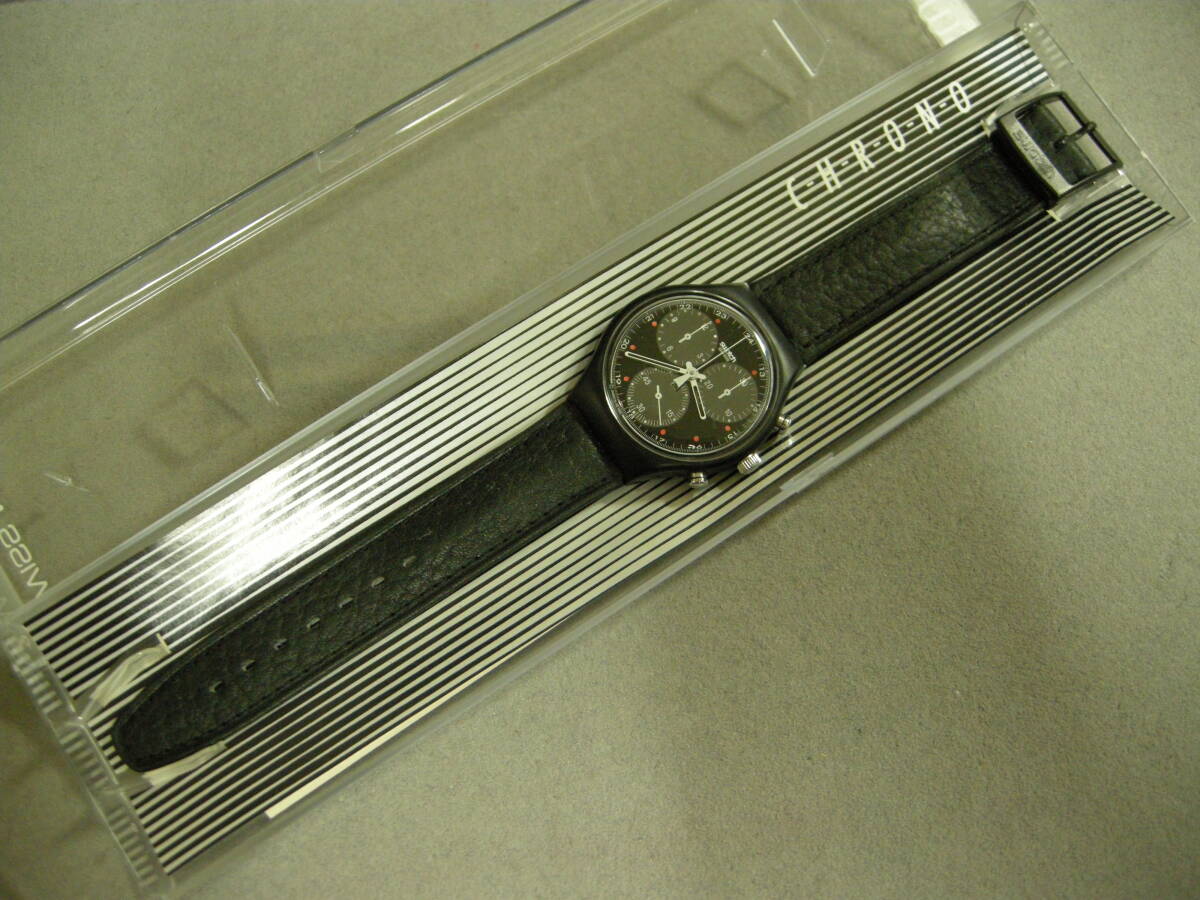 【中古美品】スウォッチ腕時計 クォーツ クロノグラフ 文字盤カラー：ブラックの画像2