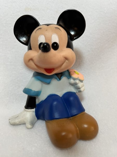 ★三菱銀行 ソフビ貯金箱『ミッキーマウス 座り 』ディズニー 当時物の画像1