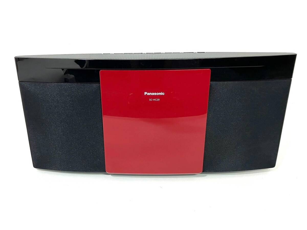 【通電のみ確認済】Panasonic/パナソニック コンパクトステレオシステム SC-HC29-R レッド 赤 CD Bluetooth ミニコンポ (48352K8)の画像3