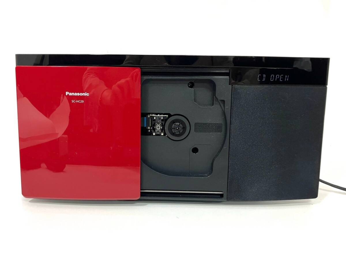 【通電のみ確認済】Panasonic/パナソニック コンパクトステレオシステム SC-HC29-R レッド 赤 CD Bluetooth ミニコンポ (48352K8)の画像4