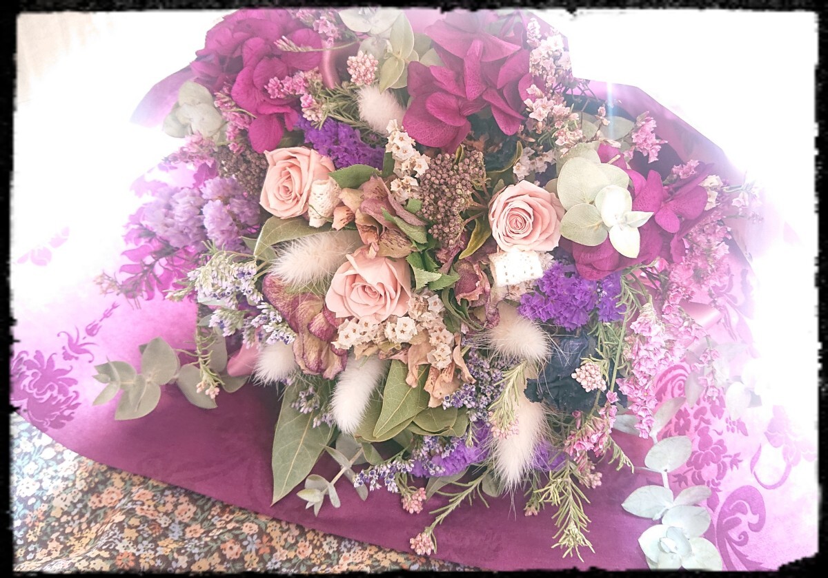 ☆Bouquet de minuit＊薔薇の花束＊プリザーブドフラワー＊ドライフラワー＊感謝sale￥1～☆_画像4