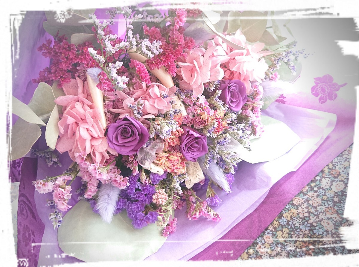 ☆Bouquet de minuit＊薔薇の花束＊プリザーブドフラワー＊ドライフラワー＊感謝sale￥1～☆の画像1