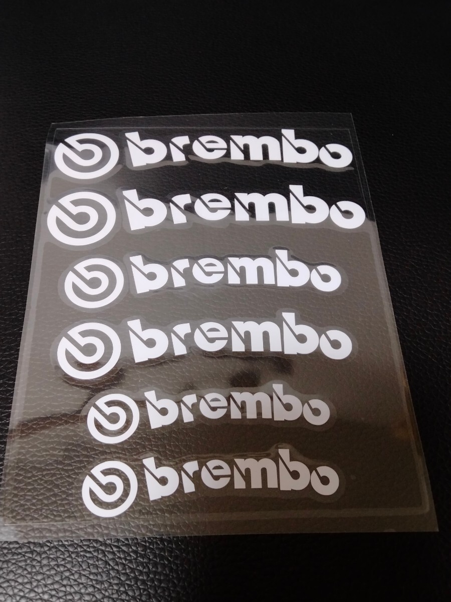  white 1 sheets ~ postage included curve 6 pieces set brembo Brembo heat-resisting brake caliper sticker character only remainder . seal emblem 