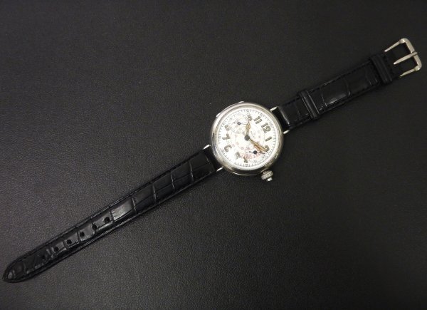 6296 希少売切り☆ GALLET Chronograph SV925 42.5g ギャレット ワンプッシュ クロノグラフ 銀無垢 手巻き メンズ 腕時計 アンティークの画像10