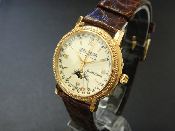 6287 希少売切り☆ LOUIS ERARD complete calendar including moon phase ルイエラール ムーンフェイズ トリプルカレンダー 自動巻 腕時計