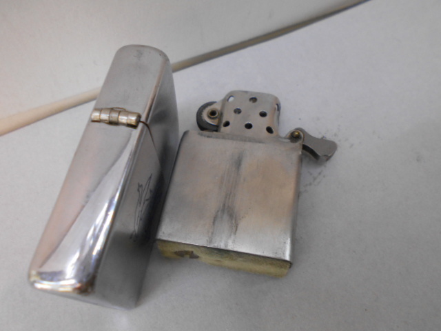 ビンテージ Zippo 5バレル ドローイングシリーズ　2羽のカモ 中古品 　1950-1953年製 デカヒンジ　同年代インナー付　VG+++コンディション _画像2