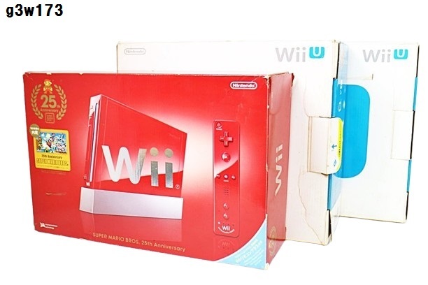 G3w173 ゲーム機器おまとめ Wii WiiU 他 現状品 タバコ臭あり 動作未確認 140サイズの画像1