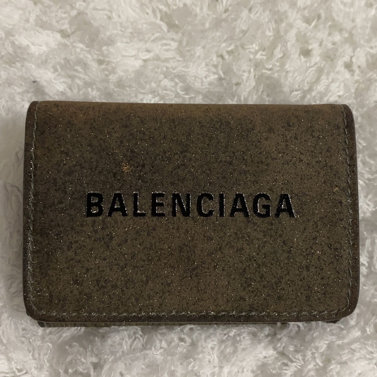 【希望セール実施中♪】希少！BALENCIAGA 三つ折り財布コンパクトウォレット グリッター ラメ