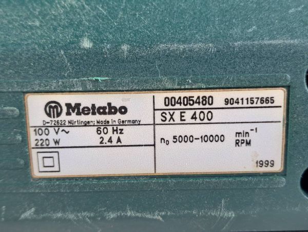 K : metabo メタボ　SXE400　電動ミニダブルアクションポリッシャー　通電、回転動作確認済_画像6