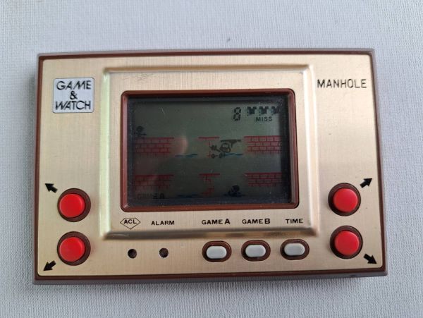 Nintendo 任天堂 GAME & WATCH ゲームウォッチ MANHOLE マンホール MH-06 /エポック EPOCH パクパクマン Pak Pak man 2点通電確認済 動作品_画像2